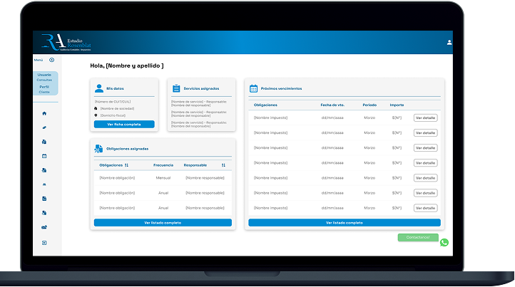 Accounting software interface on a MacBook Pro